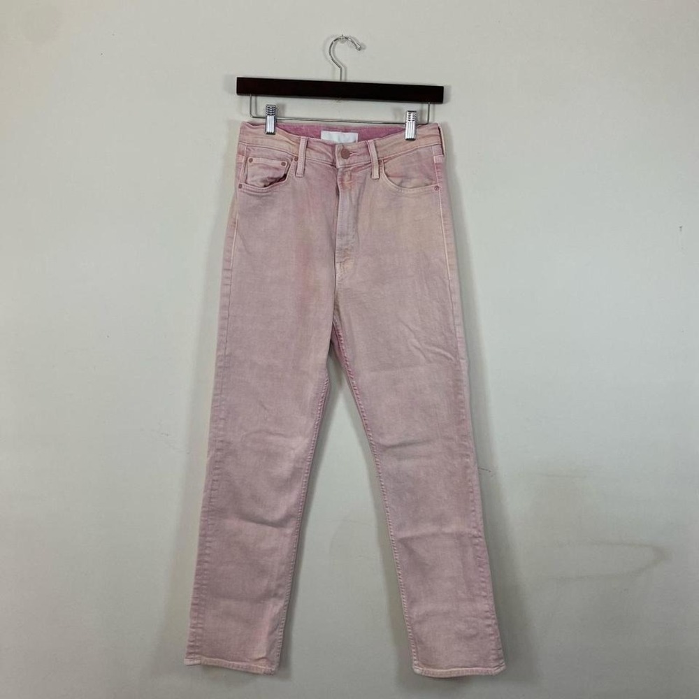 Mother Superior The Dazzler Jeans Light Pink High Waisted Straight Leg Size 29
